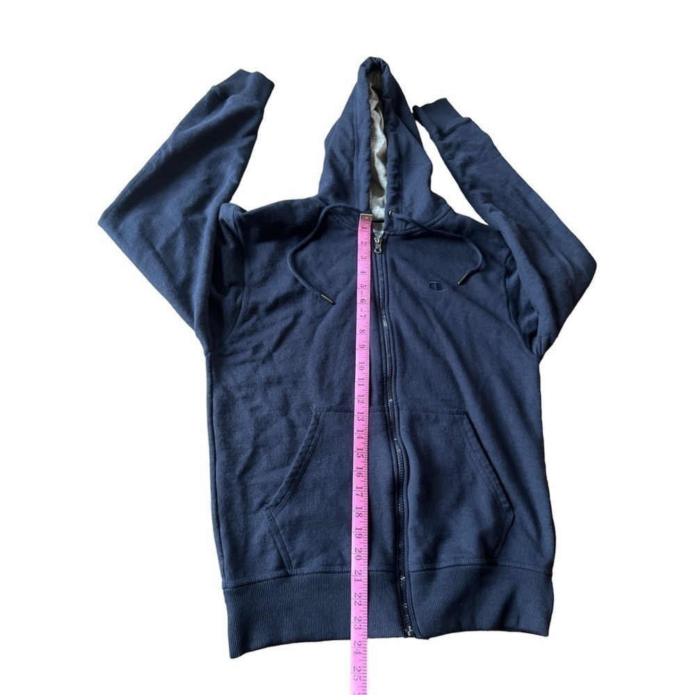 Champion Powerfleece Men’s Navy Blue Full Zip Hooded Sweatshirt, Size Small - Picture 8 of 8